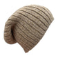 Oat Beige Ribbed Alpaca Beanie
