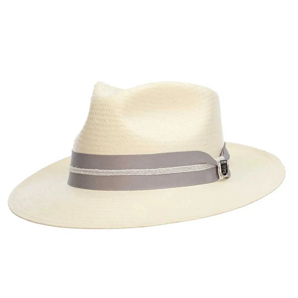 Stacy Adams Bennett white straw fedora hat by HatCountry