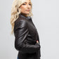 Beverly Women's Perforated Faux Leather Scooter Jacket