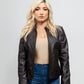 Beverly Women's Perforated Faux Leather Scooter Jacket