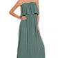 Zenana Woven Crinkle Strapless Maxi Dress - Farnelli