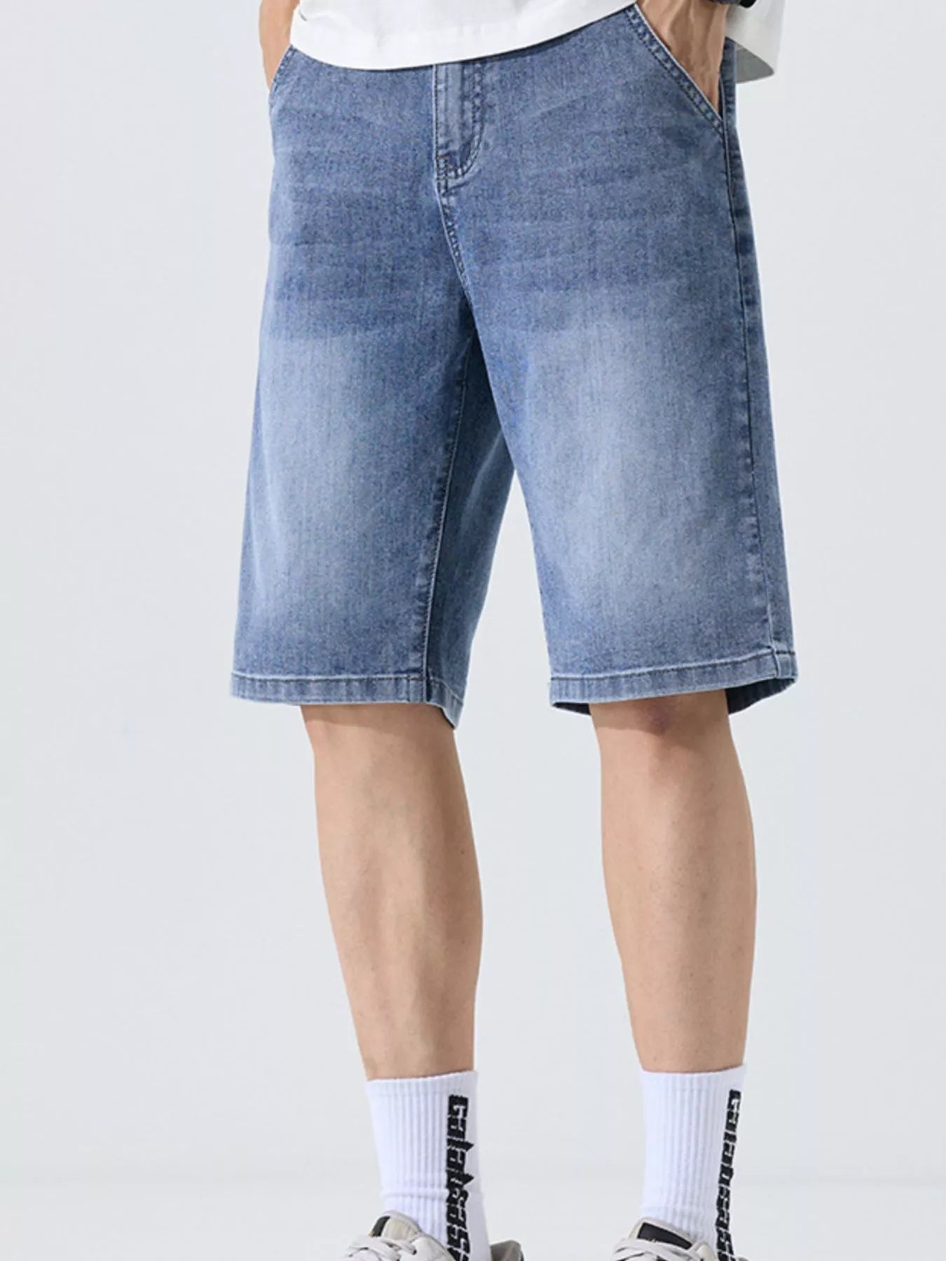 Men's Washed Loose Fit Denim Shorts - Farnelli