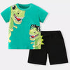 Children's Dinosaur Short Sleeve Tee & Shorts Set - Dark Green