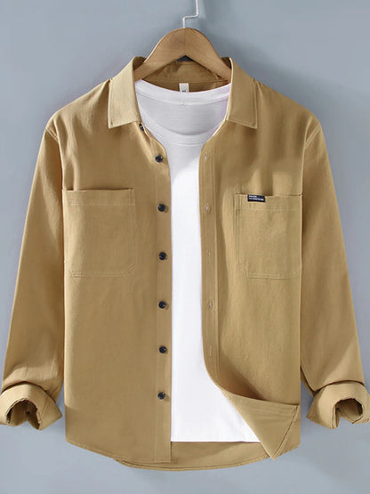 Men's Plus Size Button Up Long Sleeve Shirt - Farnelli