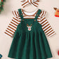 Children's Christmas Bodysuit and Overall Dress Set with Headband - Farnelli