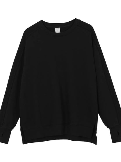 Men's Side Slit Round Neck Long Sleeve Sweatshirt - Farnelli