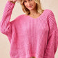 BiBi V-Neck Sweater with Colorful Trim - Farnelli