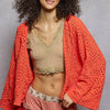POL Open Front Cardigan with Crochet Patterns - NEON ORANGE