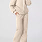 Drop Shoulder Zip Up Jacket and Drawstring Pants Active 2pcs Set - Farnelli