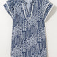 Cynthia Ric Rac Trim Flutter Sleeve Notch V Neck Blouse - Farnelli
