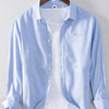 Men's Plus Size Button Up Long Sleeve Shirt - Sky Blue