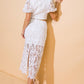 UNFORGETTABLE ICON WOVEN LACE TOP AND SKIRT SET