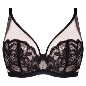 Sheer Mesh Lace Plunge Bra Carmella-1