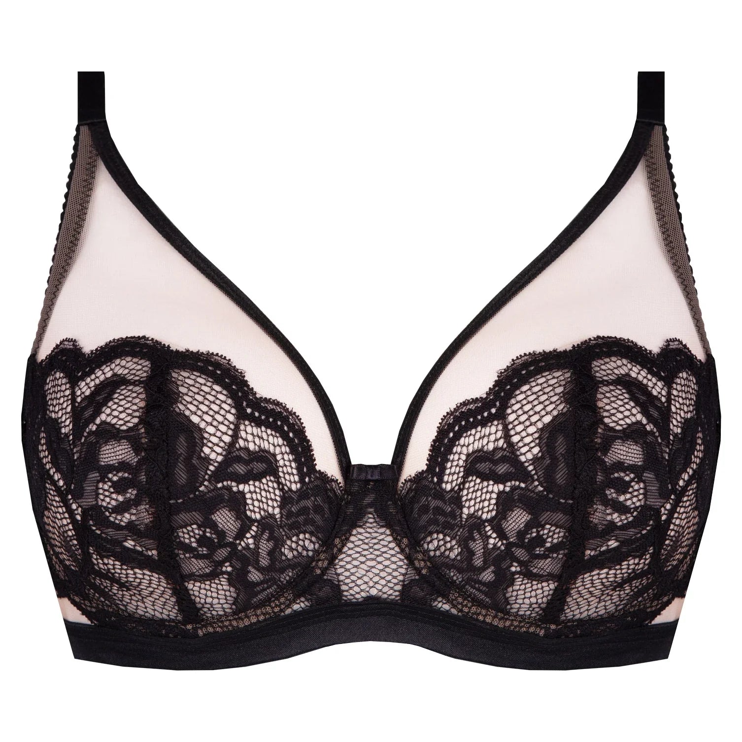 Unikat Carmella Sheer Mesh Lace Plunge Bra-1