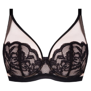Unikat Carmella Sheer Mesh Lace Plunge Bra-1