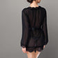 Sheer Lace Trim Robe