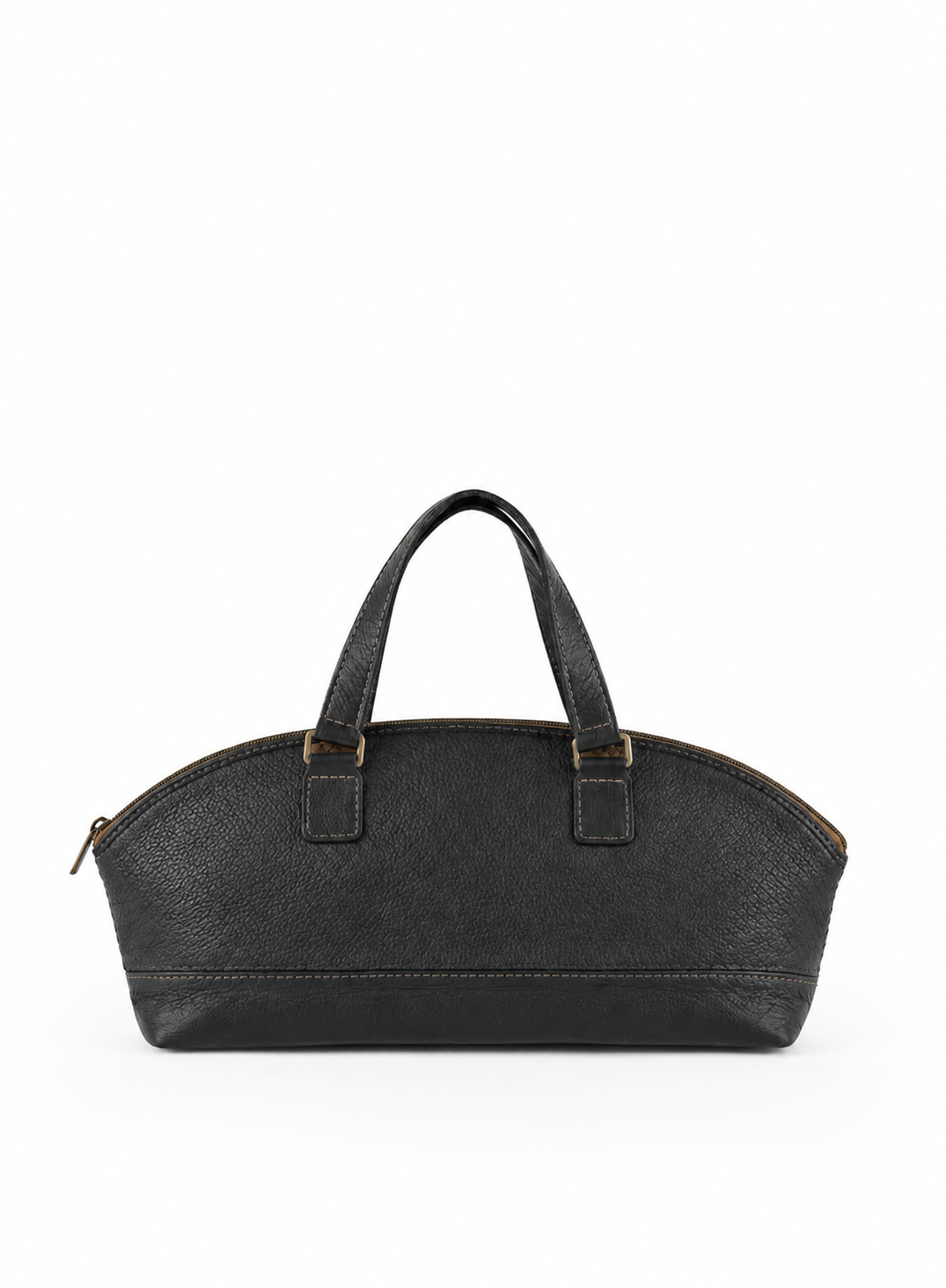 Deux Mains black East-West handbag front view