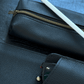 Black leather Deux Mains pencil case for organizing pens and pencils