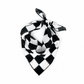 Black & White Checkered Chiffon Scarf | 20" Square Scarf