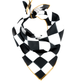 Black & White Checkered Chiffon Scarf | 20" Square Scarf