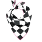 Black & White Checkered Chiffon Scarf | 20" Square Scarf