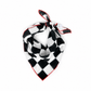 Black & White Checkered Chiffon Scarf | 20" Square Scarf