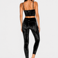 Trophy Yoga black velvet cropped leggings made in USA