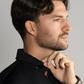 Short Sleeve Button Down Polo Solid // Black