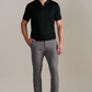 Short Sleeve Sweater Polo Solid // Black