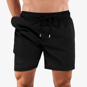 Black Onyx Hybrid Short by Capelle Miami featuring black color, compression lining, swim and resort trunk, with a sleek solid design.