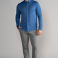 Long Sleeve Button Down Polo Solid // Blue
