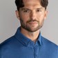 Long Sleeve Button Down Polo Solid // Blue