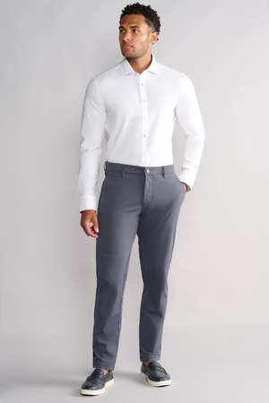 Twillory Leader Non-Iron Contrast Blue Prince of Wales shirt, men's dress shirt with a classic check pattern and tailored fit.