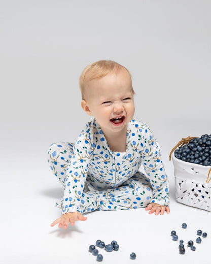 Blueberry Bamboo Baby Pajamas – Zipper Footie