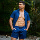 Blue Sapphire Hybrid Short, Compression Lined Swim and Resort Trunk