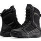 Botas Pro Black Men's 8 inch Side Zipper Rubber Sole Tactical Boots BMP110BK