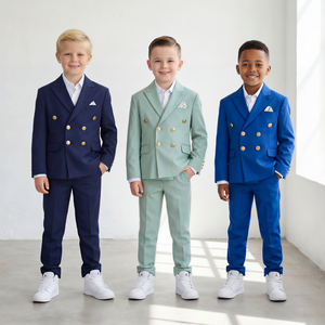 Golden Buttons Boys Suit-0