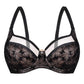 Semi-Sheer Soft Velvet Full Figure Underwire Bra Zoe-1