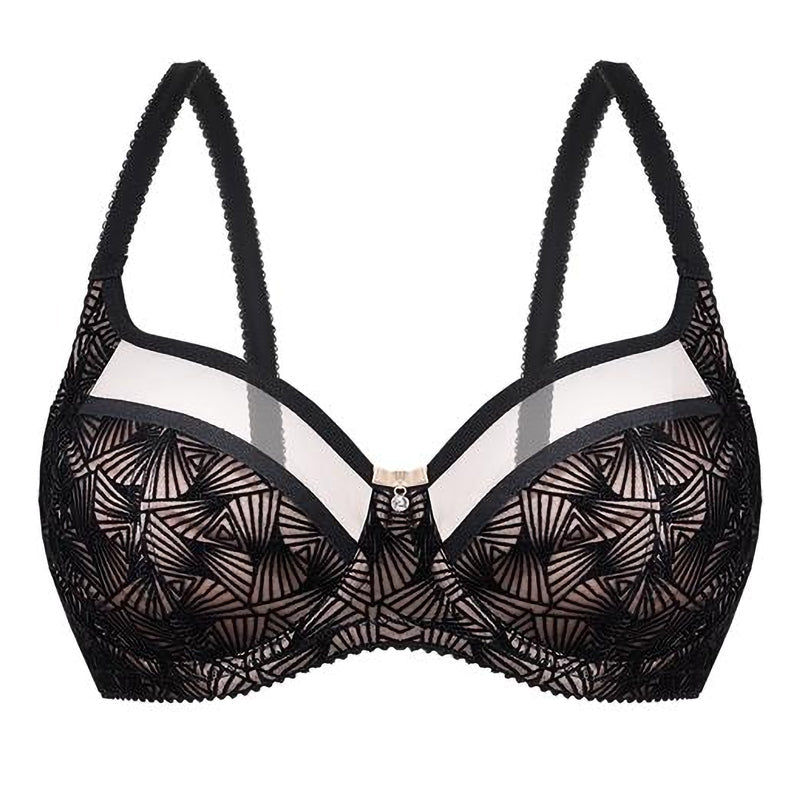 Unikat Zoe Semi-Sheer Soft Velvet Full Figure Underwire Bra-1