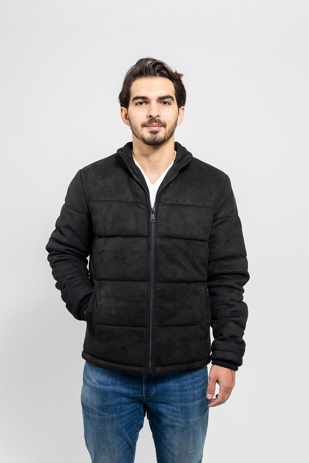 Brady Men's Faux Suede Puffer Jacket