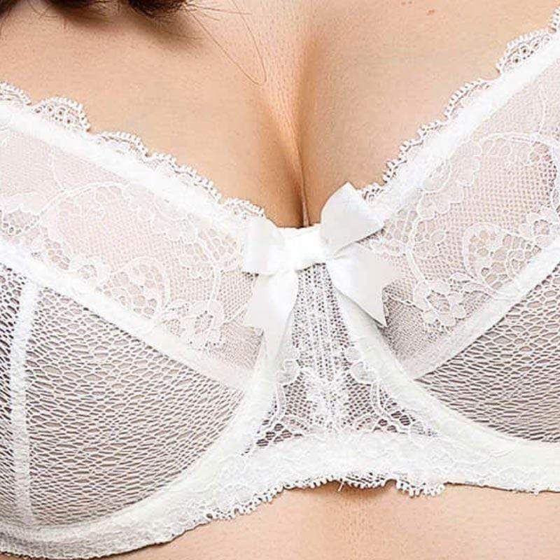 Lauma Sparkling Bridal Full Figure Sheer Lace Bra-2