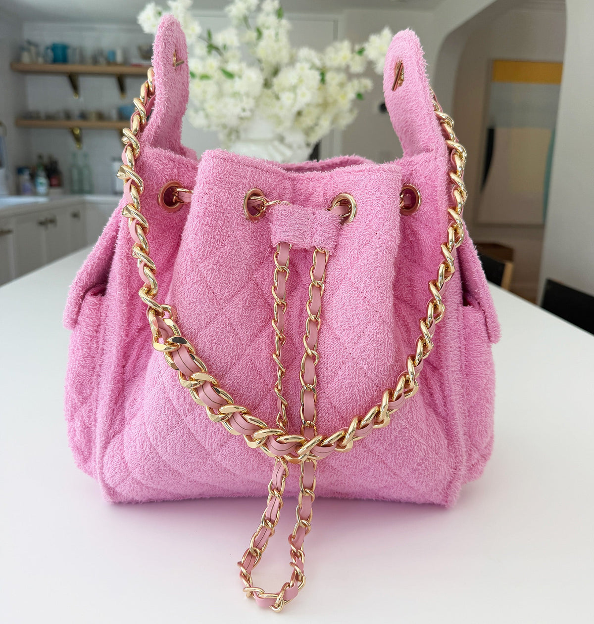 BEACH HAUS Bayshore Bucket Small in bubblegum pink with a classic bucket shape