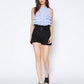 Gracia Fashion Women's Buckle-Belted High Waist Floral Solid Short Pants