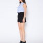Gracia Fashion Women's Buckle-Belted High Waist Floral Solid Short Pants