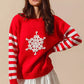SO ME Christmas Snowflake Crochet Embellished Sweater - Farnelli