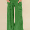 BiBi 2tone Cord Rib Waist Band Side Pocket Pants - JADE