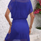 Openwork V-Neck Short Sleeve Cover-Up Dress - Farnelli