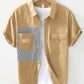 Men's Striped Button Front Short Sleeve Shirt - Farnelli