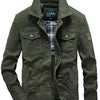Men's Plus Size Casual Snap Down Jacket - Green
