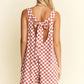 Jade By Jane Plus Size Back Tie Sleeveless Plaid Romper with Pockets - Farnelli